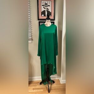 BCBG MaxAzria emerald green runway dress